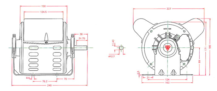 الکترو موتور کولری دو سرعته خازن دائم - خارن راه انداز موتوژن