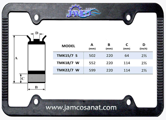 جدول اندازه ها کفکش توان تک TMK کفکش توان تک TMK