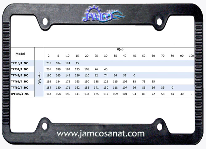 جدول آبدهی کفکش توان تک TPT4 کفکش توان تک TPT4