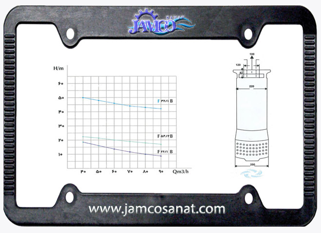 B نمودار فنی کفکش 4 اینچ فدک جدول پمپ کفکش فدک چهار اینچ B